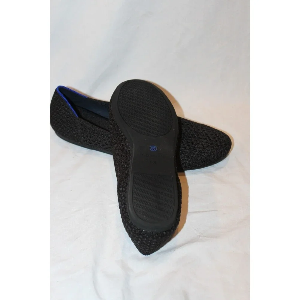 Rothy's The Loafer Casual Slip-On Flats Black Honeycomb Women's 9.5 NEW